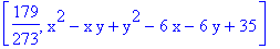 [179/273, x^2-x*y+y^2-6*x-6*y+35]